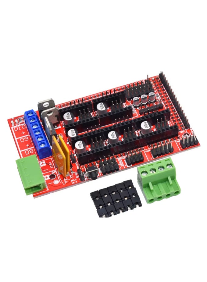 DIY-Kit RAMPS 1.4 3D Printer Controller Board – RepRap Arduino Mega 2560 Shield Module | 3D Printer Parts Upgrade for Prusa, Mendel, CNC, RepRap | Compatible with Stepper Drivers A4988, DRV8825 - Image 1